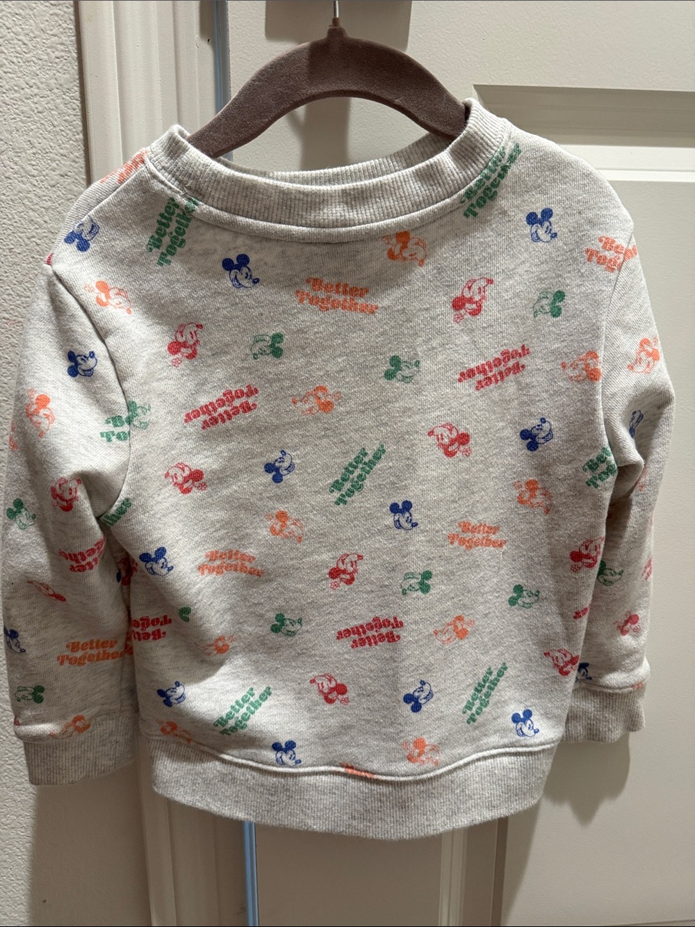 Janie and Jack x Disney Gray Sweatshirt with Mickey and Minnie